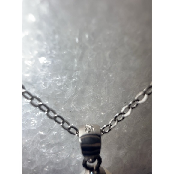 Freshwater White Drop Pearl Pendant Necklace Earrings SET Sterling Silver - Picture 2 of 3